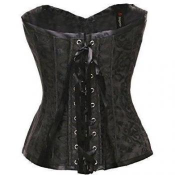 Bslingerie® Mujer Cintura Cincher deshuesada corsé con Brocade