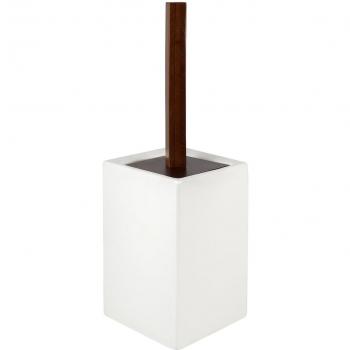 BATHSTAGE B-WOOD - Escobillero con base, 40 x 12 x 12 cm, color blanco
