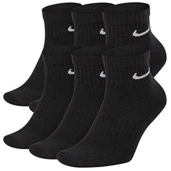 Nike Everyday Cushioned Ankle Sports Socks 6 Pack Black, Size: 42-46