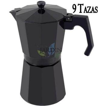 Cafetera de Aluminio Negra Inducción 9 Tazas Resistente