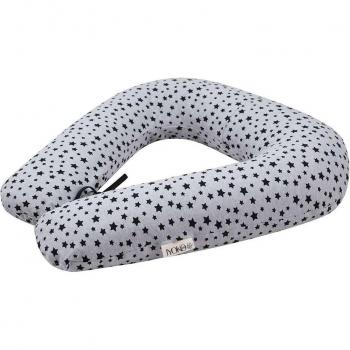 Cojín de Lactancia Jyoko Black Star - Almohadas de Lactancia y Cojín para Dormir, diseño ergonómico, funda extraíble y lavable, relleno hipoalergénico, ideal para dar de