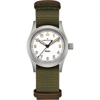 Reloj de Mujer Hamilton Khaki Field Quartz 33 mm con Correa Textil Verde/Blanco H69301910