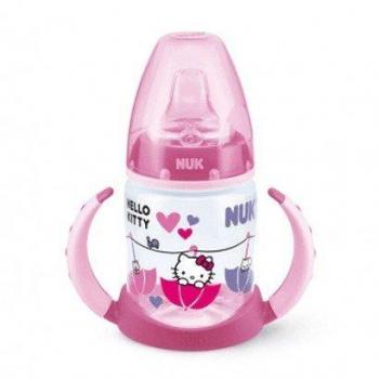 Biberón de Entrenamiento Nuk First Choice Hello Kitty, Silicona, para 6-18 Meses, 150ml