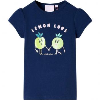 Camiseta infantil azul marino 128
