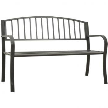 125 cm Steel Gray Garden Bench