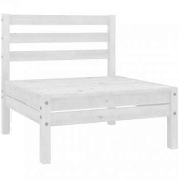 vidaXL Garden Middle Sofa White Solid Wood Pine