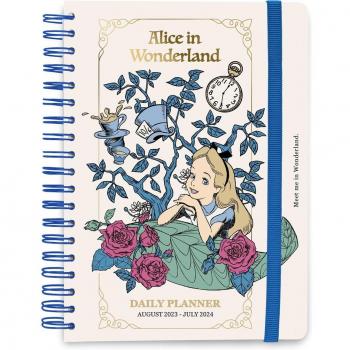 Agenda escolar 2023/2024 día página A5 12 meses Disney Alicia en el País de las Maravillas Erik beige inglés