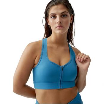 Top deportivo de mujer Amanda Born Living Yoga, sujetador deportivo de alto soporte, color azul, talla S