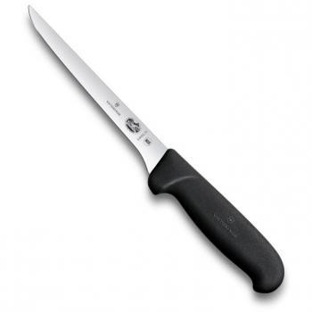 Cuchillo deshuesador Victorinox Fibrox 15 cm, hoja curvada, mango de plástico negro