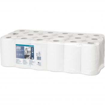 Tork 473411 Papel de secado mini Advanced / Paños de papel de alimentación central compatibles con el sistema M1 / 18 x bobinas / 2 capas / Blanco