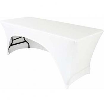 Sábana Ajustable Blanca con Abertura para Mesa Plegable de 180 cm - Mob Event Pro