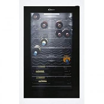 Candy CWC 150 EM/N, Bodega para vino, Capacidad 41 botellas, Luces LED, Baldas cromadas, Tratamiento anti UV, Puerta reversible, 39 dBA, Negro