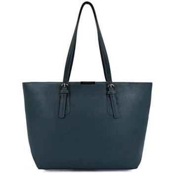 David Jones - Bolso de Mano Grande Mujer - Tote Bag Shopper Piel PU - Bolso de Hombro Trabajo Shopping Gran Capacidad Cuero - Bolso de Compras Asa Larga - Escuela Estudiante Moda - Verde Oscuro