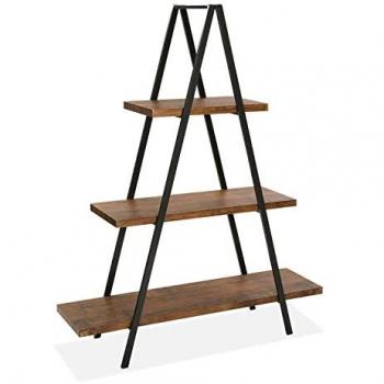 Estantería de Pared Industrial Versa Rakvere con 3 Baldas, Madera y Metal, Color Marrón, Medidas 137 x 33 x 110 cm