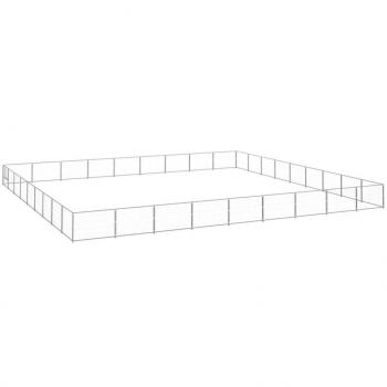 vidaXL Dog Kennel Silver 81 m² Steel