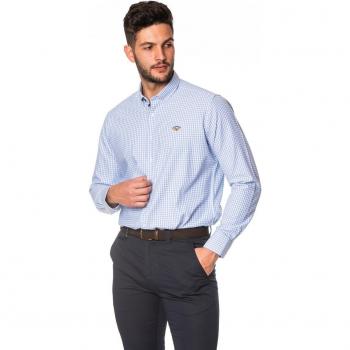 Camisa Spagnolo Classic de Cuadros en Celeste