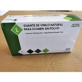 Guantes de Vinilo PVC Sin Polvo MAX GLOVES Desechables Especial Alérgicos Látex - 4,5 gr - Color Natural - 100 unidades