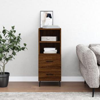 Aparador de madera multicapa de Roble Marrón 34,5x34x90 cm