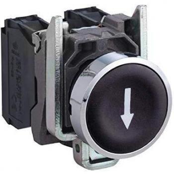 Schneider Electric Harmony Black Push Button with Spring Return and Flat Touch Surface, SPST, Panel Mount