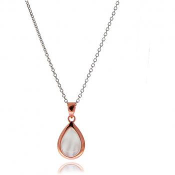 Collar Luxenter Yedia Plata de Ley 925 y Ojo de Gato Baño Oro Rosa