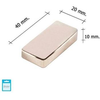 WOLFPACK LINEA PROFESIONAL 5411165 Iman Wolfpack Neodimio Rectangular 40x20x10 mm.