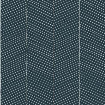 Papel Pintado Chevron Azul Oscuro - 0,53 x 10,05 m - Estilo Lisca Di Pesce