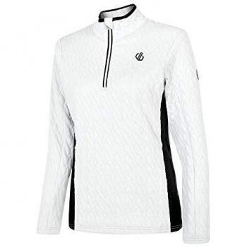 Dare 2b Evoke Core Stretch Knitted Quick Drying Half Zip Top Capa Intermedia elástica, Mujer, Blanco, 6