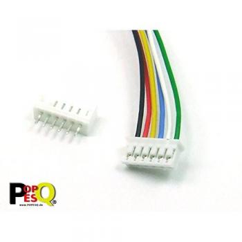 POPESQ® - Conector hembra + Conector macho Recto 6 pines / pins HEADER 2mm + Male Connector PCB #A648