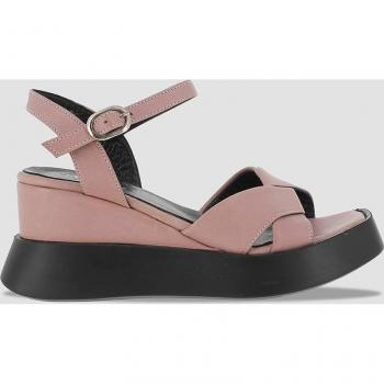 Sandalias de cuña Pura con tiras cruzadas en tono natural