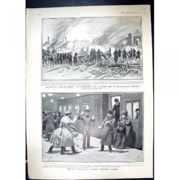 Impresión Antigua de Versuchs-Explosión-Regierungsstelle-Charles-Straße 1883 Nosotros