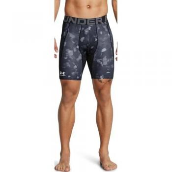 Malla corta de compresión Under Armour HeatGear gris oscuro para hombre, talla S, con diseño impreso y tecnología de absorción de sudor