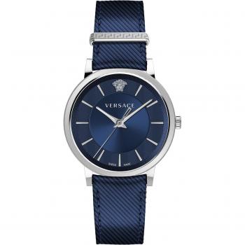Versace Blue Dial Circle Watch, Gray male, Size: ONE SIZE