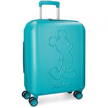 Disney Mickey Premium Maleta de cabina Verde 40x55x20 cms Rígida ABS Cierre TSA 38L 3,1Kgs 4 ruedas dobles Extensible Equipaje de Mano