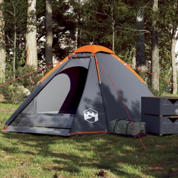 Tienda de campaña iglú 4 personas impermeable tela opaca color azul, gris y naranja, verde