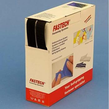 Cinta adhesiva de velcro autoadherente Fastech B20-SKL999910, 10 m x 20 mm, negra