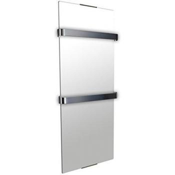 Radiador toallero eléctrico con espejo 900W - Calor suave - Diseño en aluminio gris