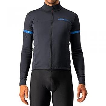 castelli Fondo 2 Jersey FZ Camiseta, Hombre, Light Black/Blue Reflex, S