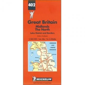 Mapa Michelin de Gran Bretaña: Midlands y Norte, Lago District y Fronteras