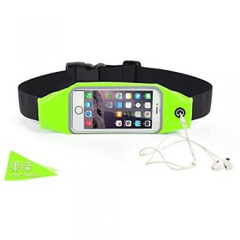 Hivel Multifuncion Rinonera Belt Deportivo Impermeable Cremallera Cinturon Bolso con Ventana Transparente Pantalla Tactil para Jogging,Aptitud,Subida,Ciclismo 6 Inch - Verde