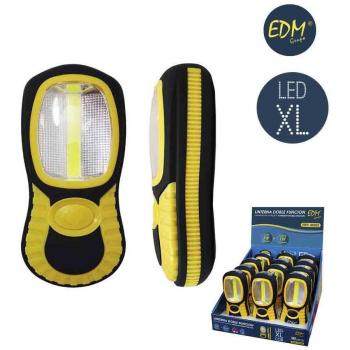 EDM Linterna LED Doble Funcion, Negro Y Amarillo, UNICO