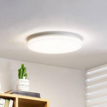Lámpara de techo LED Prios Artin con sensor, redonda, 33 cm, color blanco