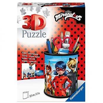 Ravensburger - Miraculous Ladybug y sus amigos Puzzle 3D Portalápices infantil de 54 piezas