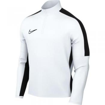 Camiseta manga larga con 1/2 cremallera NIKE DRI-FIT ACADEMY MEN`S SOCCER, color blanco, talla XL, tecnología Dri-FIT para el control de la humedad