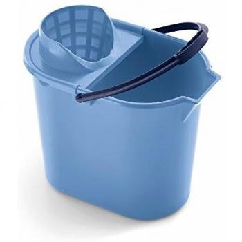 Mery 0312.31 Cubo Ovalado de 12 litros con Escurridor, Polipropileno, Azul, 25x34.5x31 cm