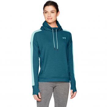 Under Armour Featherweight Fleece Funnel Camiseta de Manga Larga, Mujer, Verde