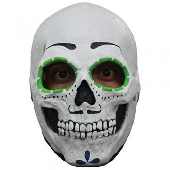 Máscara esqueleto contorno ojos verde - Única