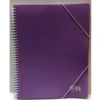 CARPETA ESPIRAL FOLIO 20 FUNDAS MALVA