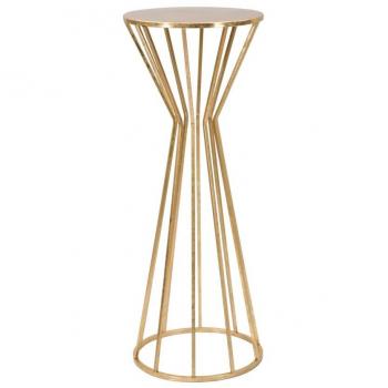 Mesa Decorativa Alta Redonda Glam en Metal Dorado Ø 38x100 cm