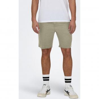 Pantalón Bermuda de Lino para Hombre ONLY & SONS con Pliegues LEO