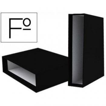 CAJA ARCHIVADOR LIDERPAPEL DE PALANCA CARTON FOLIO DOCUMENTA LOMO 82MM COLOR NEGRO